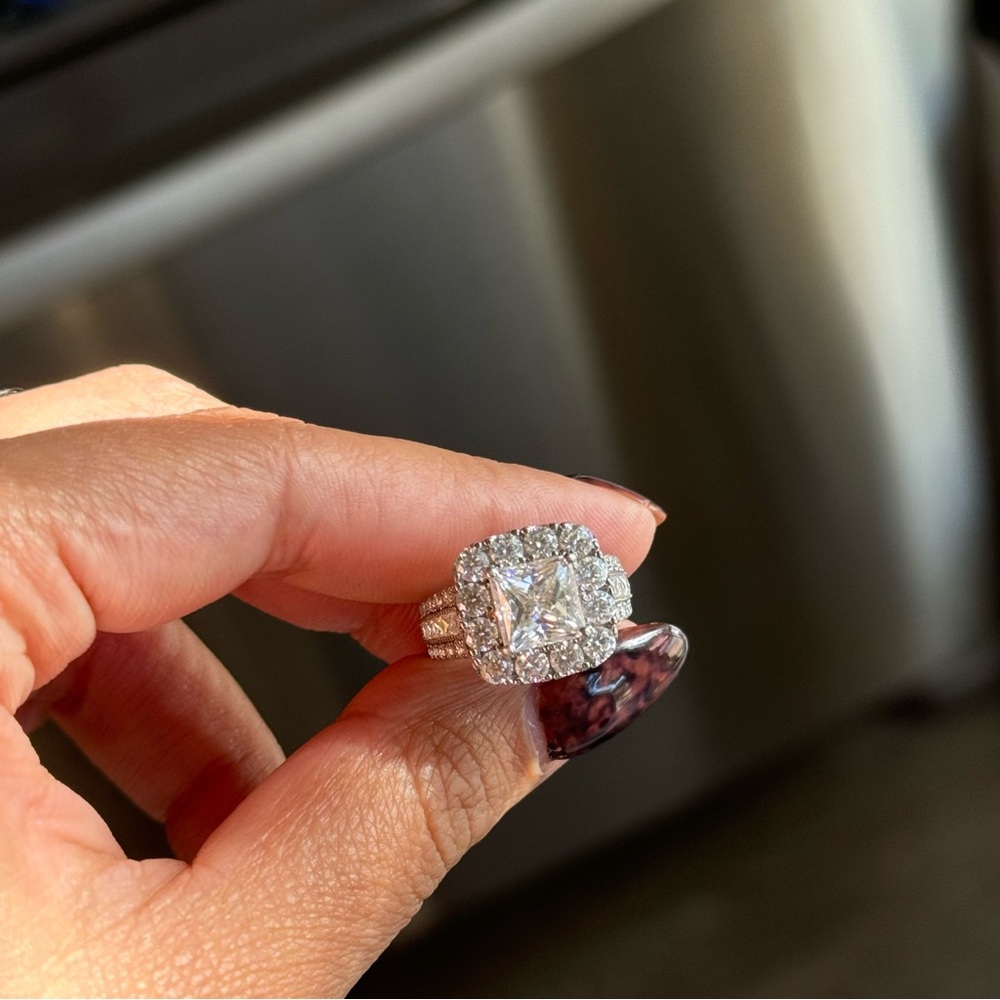 4cttw princess cut full moissanite vvs1 promise ring sz 5 - Picture 10 of 13